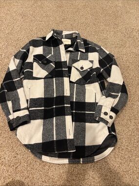 Thread & Supply Black and White Plaid Shacket